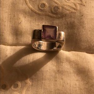 925 Amethyst Italian silver ring